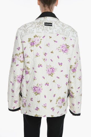GOLD LINE Quilted Floral Print Coat
