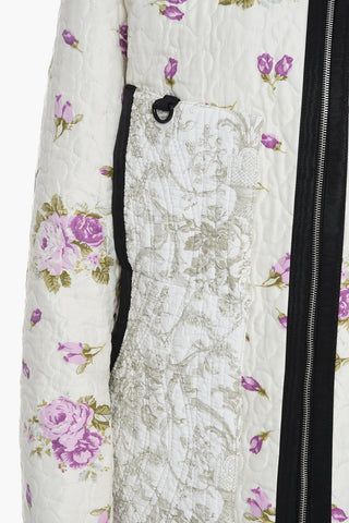 GOLD LINE Quilted Floral Print Coat