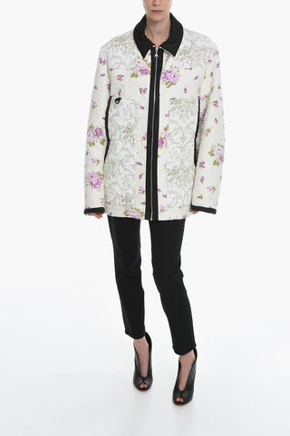 GOLD LINE Quilted Floral Print Coat