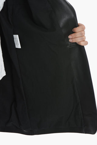 Giacca In Pelle Monopetto Con Frangie