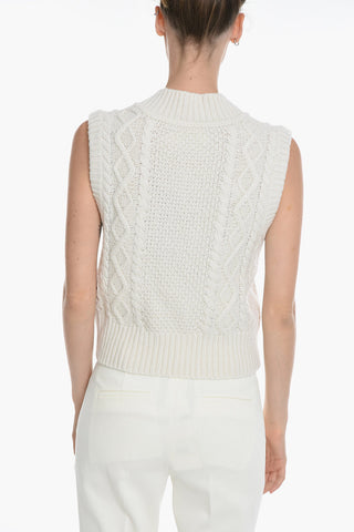 Cable Knit Sleeveless KAYA V-Neck Sweater