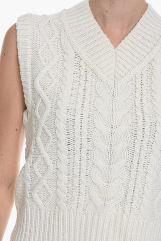 Cable Knit Sleeveless KAYA V-Neck Sweater