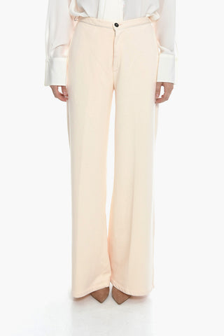 Flared Sweat Pants with Drawstring Waist