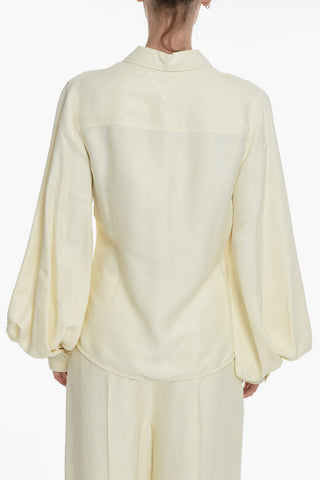Camicia con Maniche Lunghe a Palloncino e Collo Italiano