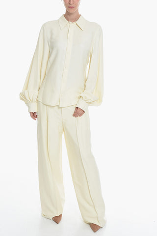 Camicia con Maniche Lunghe a Palloncino e Collo Italiano