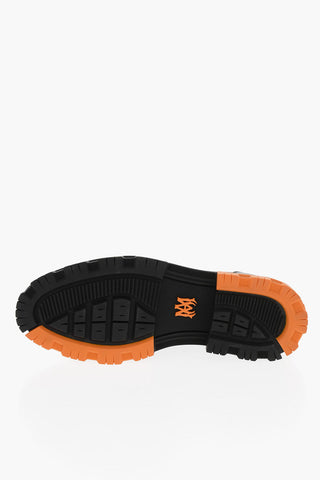 Leather MILITARY Loafers with Contrasting Sole and Logo