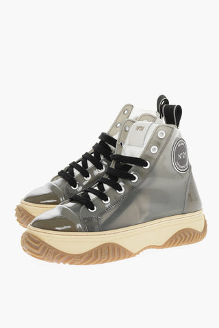 Rubber FUME High-top Sneakers with Contrasting Laces