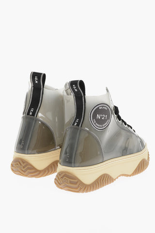 Rubber FUME High-top Sneakers with Contrasting Laces
