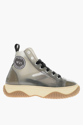 Rubber FUME High-top Sneakers with Contrasting Laces