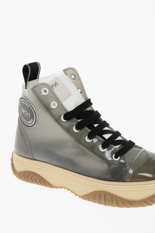 Rubber FUME High-top Sneakers with Contrasting Laces