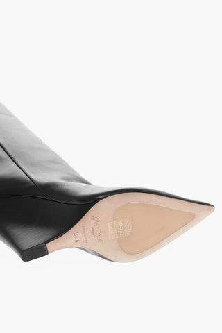 Wedge Heel Leather Knee-length Boots 12cm