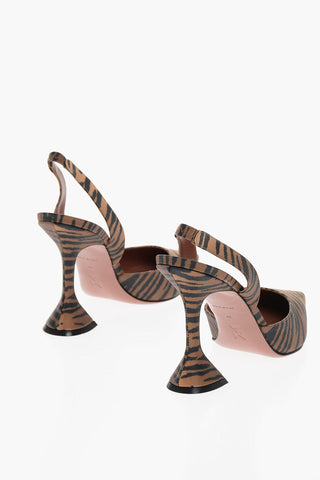 Animal Satin HOLLI Slingbacks with Spool Heel 10cm