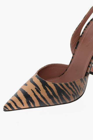 Animal Satin HOLLI Slingbacks with Spool Heel 10cm
