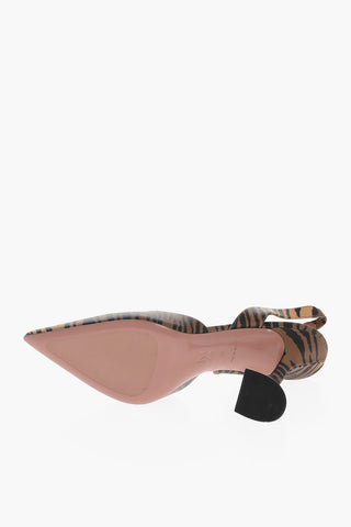 Animal Satin HOLLI Slingbacks with Spool Heel 10cm