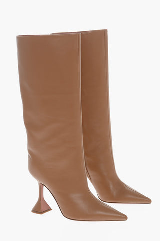 Under the Knee RAIN Leather Boots with Spool Heel 10cm