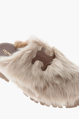 Leather Logo BULKY Lambfur Mules 5cm