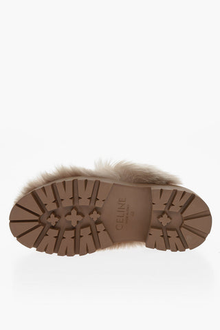 Leather Logo BULKY Lambfur Mules 5cm