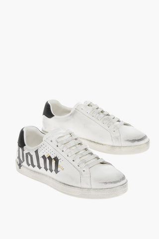 Lived-in Leather SPRAYPRINT Sneakers with Glitter Detail