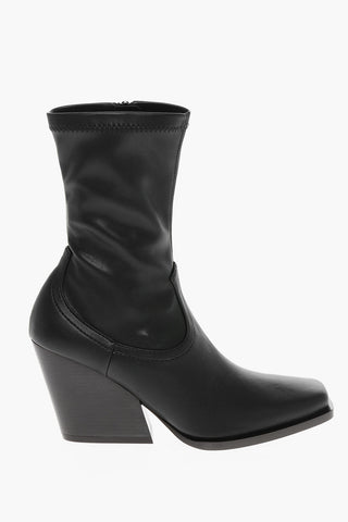 Sustainable Leather COWBOY Western Booties, 8cm
