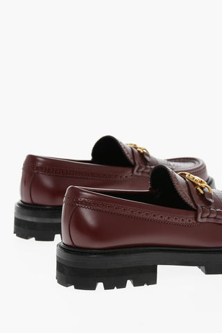 Leather MARGARET Brogue Loafers with Fringes
