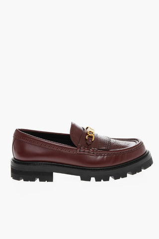 Leather MARGARET Brogue Loafers with Fringes