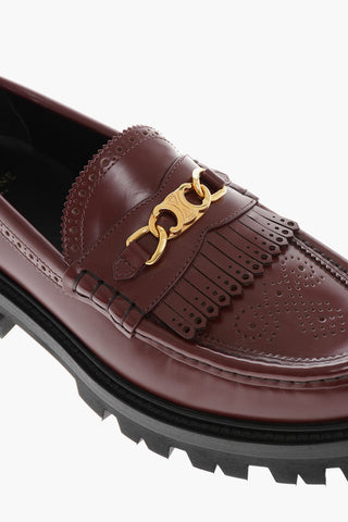 Leather MARGARET Brogue Loafers with Fringes