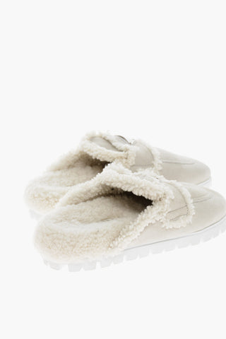 Shearling Lining Suede Mules