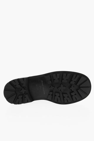 Lace-up Brushed Leather Combat Booties