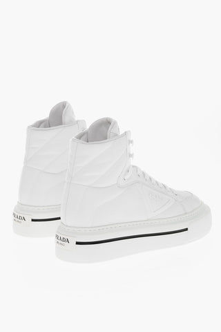 Monochrome Gabardine Nylon Lace-up Sneakers
