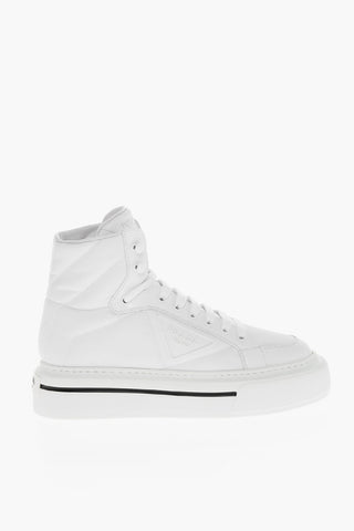 Monochrome Gabardine Nylon Lace-up Sneakers