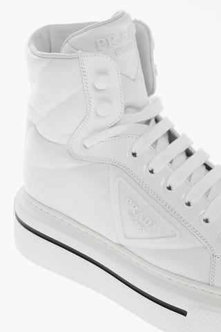 Monochrome Gabardine Nylon Lace-up Sneakers