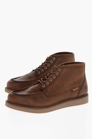 Lace-up Moc Toe CHUKKA NEWMARKET Brushed Leather Ankle Booties