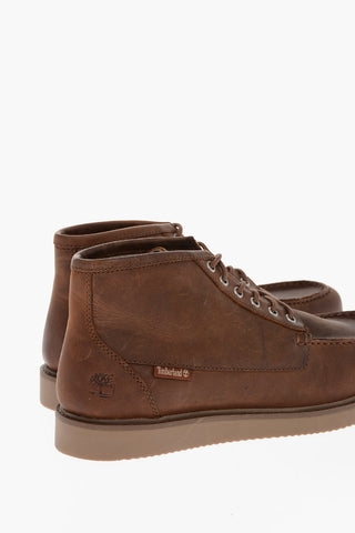 Lace-up Moc Toe CHUKKA NEWMARKET Brushed Leather Ankle Booties