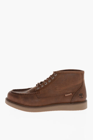 Lace-up Moc Toe CHUKKA NEWMARKET Brushed Leather Ankle Booties