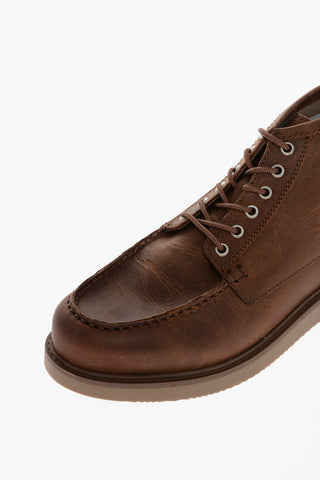 Lace-up Moc Toe CHUKKA NEWMARKET Brushed Leather Ankle Booties