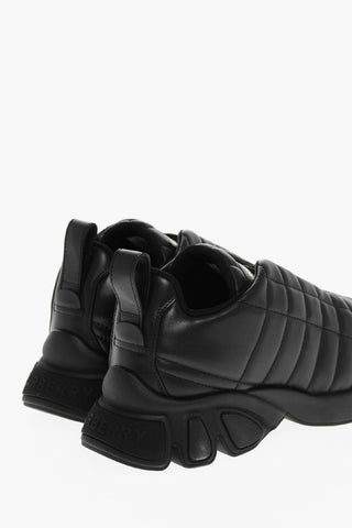 Low-top Quilted Leather Sneakers with Contrasting Logo