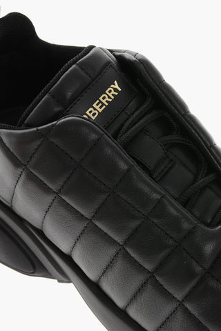 Low-top Quilted Leather Sneakers with Contrasting Logo
