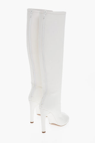 Knee-Lenght Leather Stretch Boots with Stiletto Heel 10,5cm