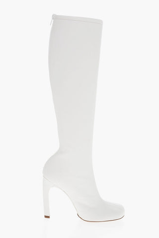 Knee-Lenght Leather Stretch Boots with Stiletto Heel 10,5cm