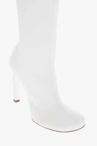 Knee-Lenght Leather Stretch Boots with Stiletto Heel 10,5cm