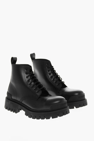 Lace-up Combat Leather STRIKE BOOTIE L20 Booties