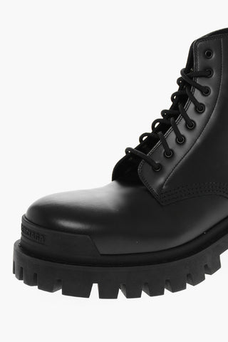 Lace-up Combat Leather STRIKE BOOTIE L20 Booties
