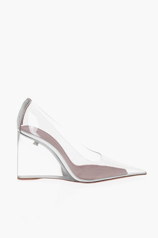See Through ANE GLASS Pumps with PVC Wedge Heel 10cm