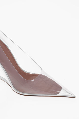 See Through ANE GLASS Pumps with PVC Wedge Heel 10cm