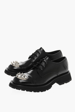 Scarpe Derby in Pelle con Punta Borchiata