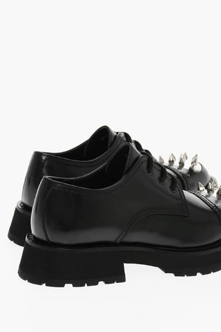 Scarpe Derby in Pelle con Punta Borchiata
