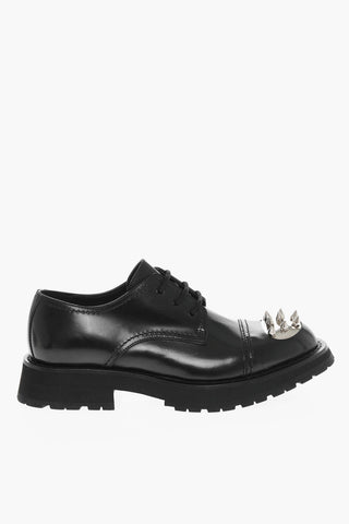 Scarpe Derby in Pelle con Punta Borchiata