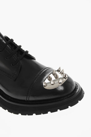 Scarpe Derby in Pelle con Punta Borchiata