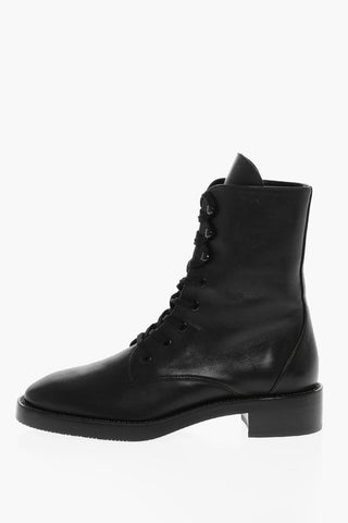 Leather SONDRA Combat Booties with Crystals