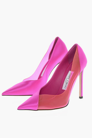 Stiletto Hell Satin CASS Pumps with Plexiglass Details 10cm